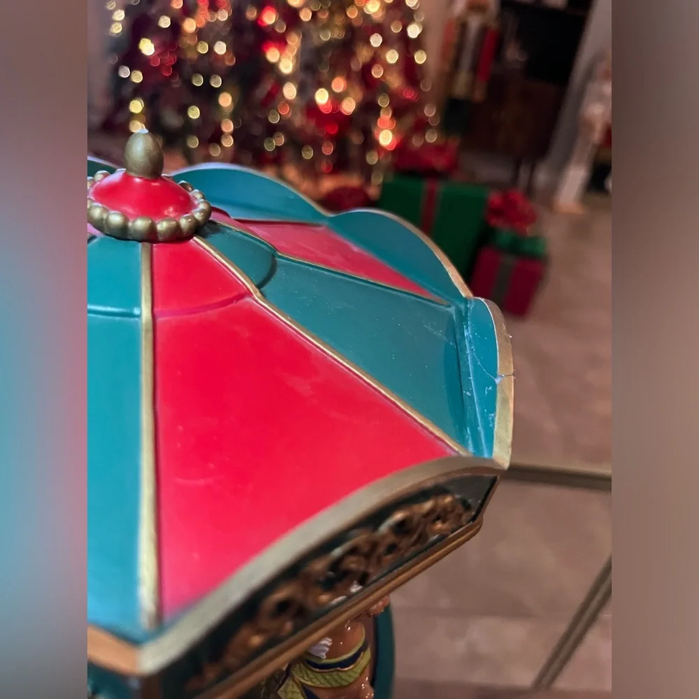 Vintage Mr Christmas Animated Holiday Carousel Merry Go Round Musical